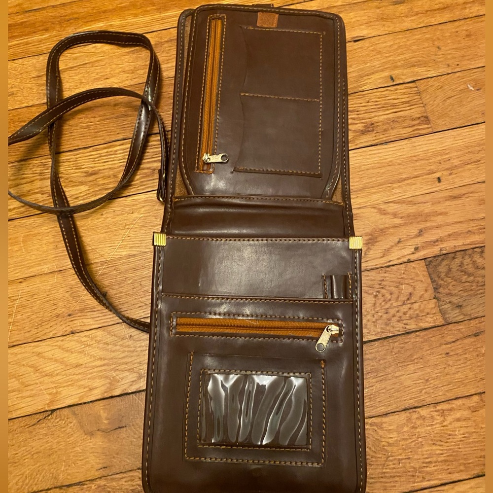 Vintage 1980’s RALPH LAUREN brown leather crossbody wallet - Picture 8 of 14